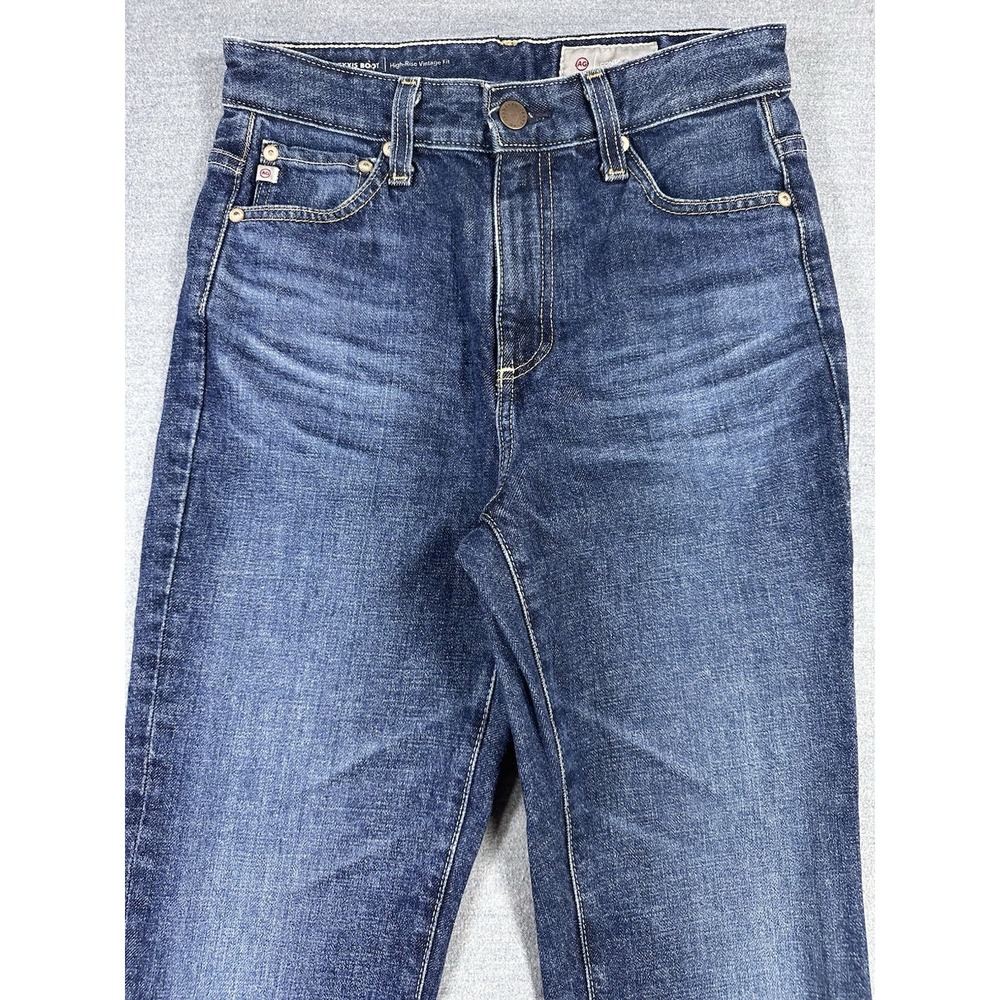 AG Alexxis High Rise Vintage Raw Hem Boot Cut Jeans Size 25 EUC Made In Japan - Picture 2 of 12